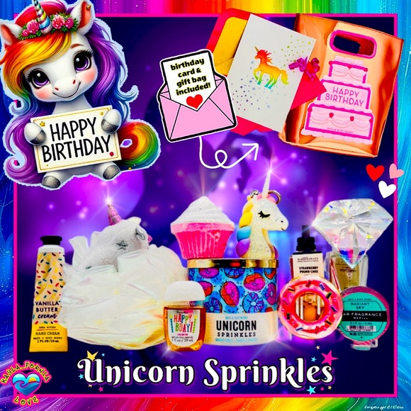BBW 🦄 Unicorn Sprinkles 🦄 Happy Birthday🎉 12 pc gift set🎂